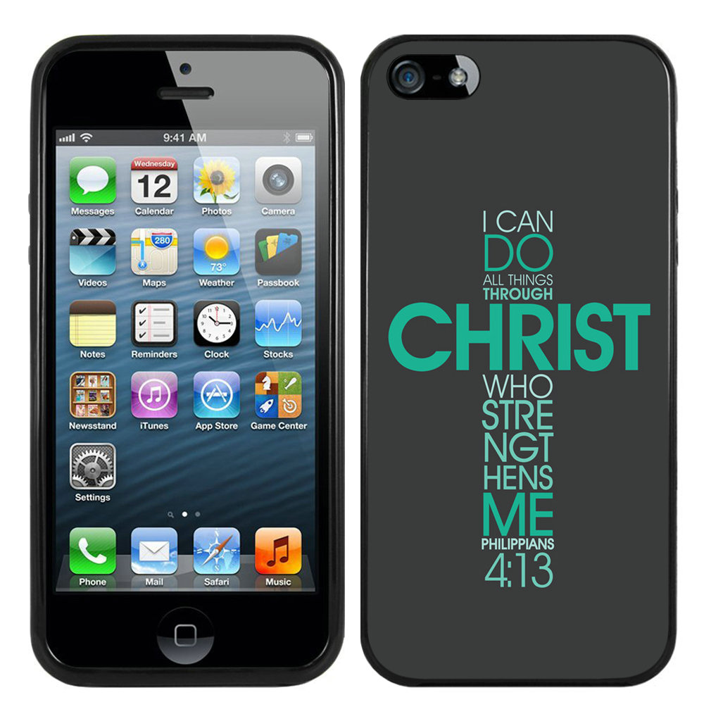 Bible Philippians Jesus Christ Christian Black iPhone 5 5S Case